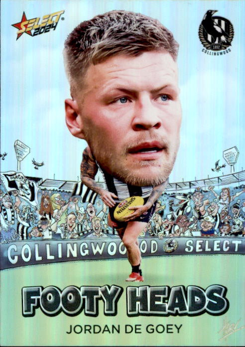 Jordan De Goey, FH17, Footy Heads, 2024 Select AFL Footy Stars