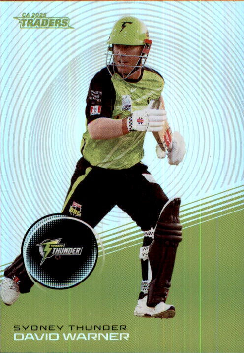 David Warner, #S145, Silver Parallel, 2025-26 TGI TLA CA Cricket Traders