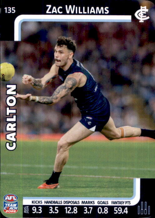 2025 Teamcoach AFL Common Cards - Cards 101 to 198 - Pick Your Card