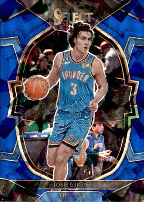 Josh Giddey, Concourse Blue Cracked Ice Prizm, 2022-23 Panini Select Basketball NBA