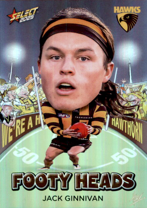 Jack Ginnivan, FH56, Footy Heads, 2025 Select AFL Footy Stars