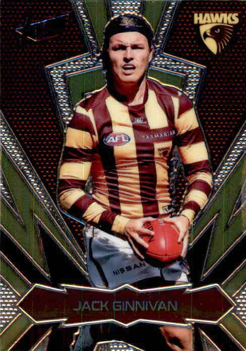 Jack Ginnivan, LT112, Luminous Thunderbolt Gold, 2025 Select AFL Footy Stars