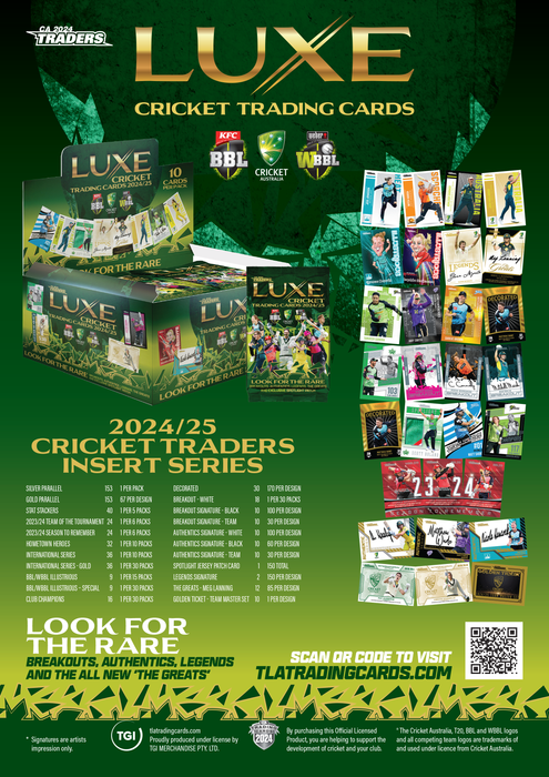 2024-25 TLA CA Cricket Traders Luxe Sealed Trading Cards Pack