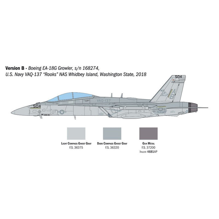 ITALERI E/A-18G GROWLER 1:48 Scale Model Kit AUST.DECALS