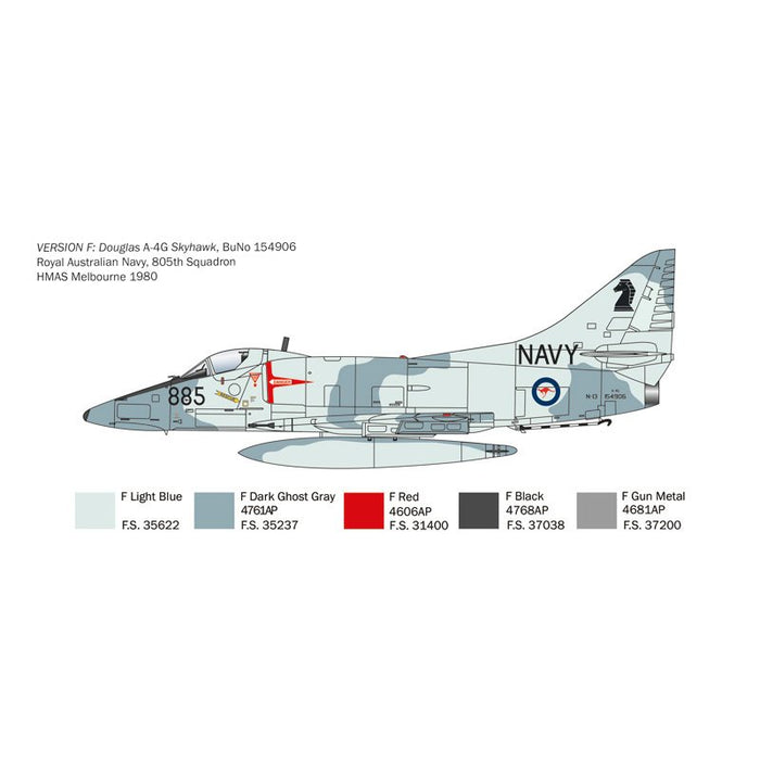 ITALERI A-4 E/F/G SKYHAWK 1:48 Scale Model Kit AUST.DECALS