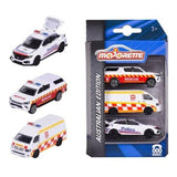 Majorette - Australian Triple Zero 3 Piece Vehicle Set, 1:64 Scale Diecast Cars