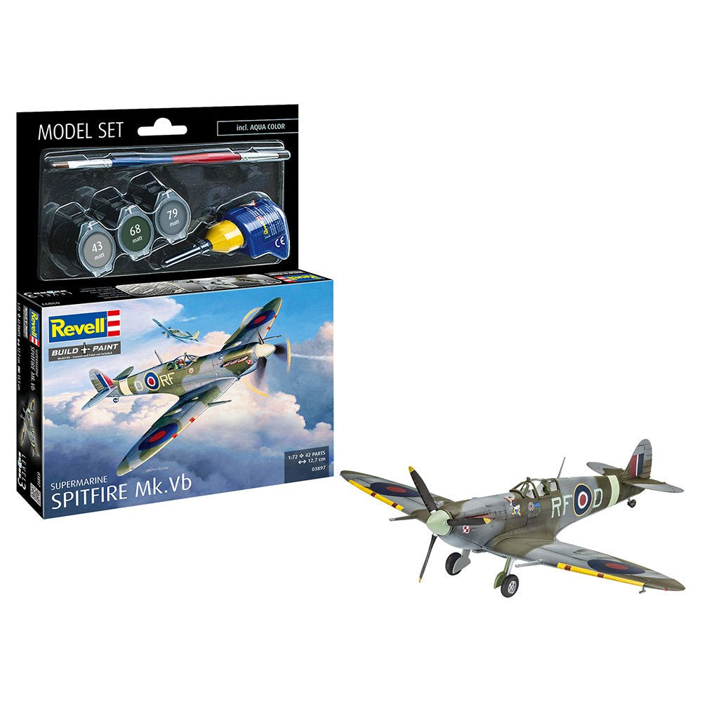 REVELL MODEL SET SUPERMARINE SPITFIRE MK.VB, 1:72 Scale Model Kit