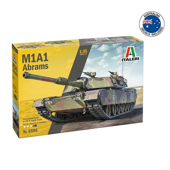 ITALERI M1A1 ABRAMS TANK, 1:35 Scale Model Kit AUST.DECALS