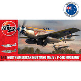 AIRFIX NORTH AMERICAN MUSTANG MK.IV/P-51K MUSTANG WITH AUS.DECALS, 1:48 Scale Model Kit