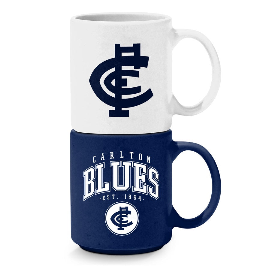 Carlton Blues Stackable Ceramic Mugs