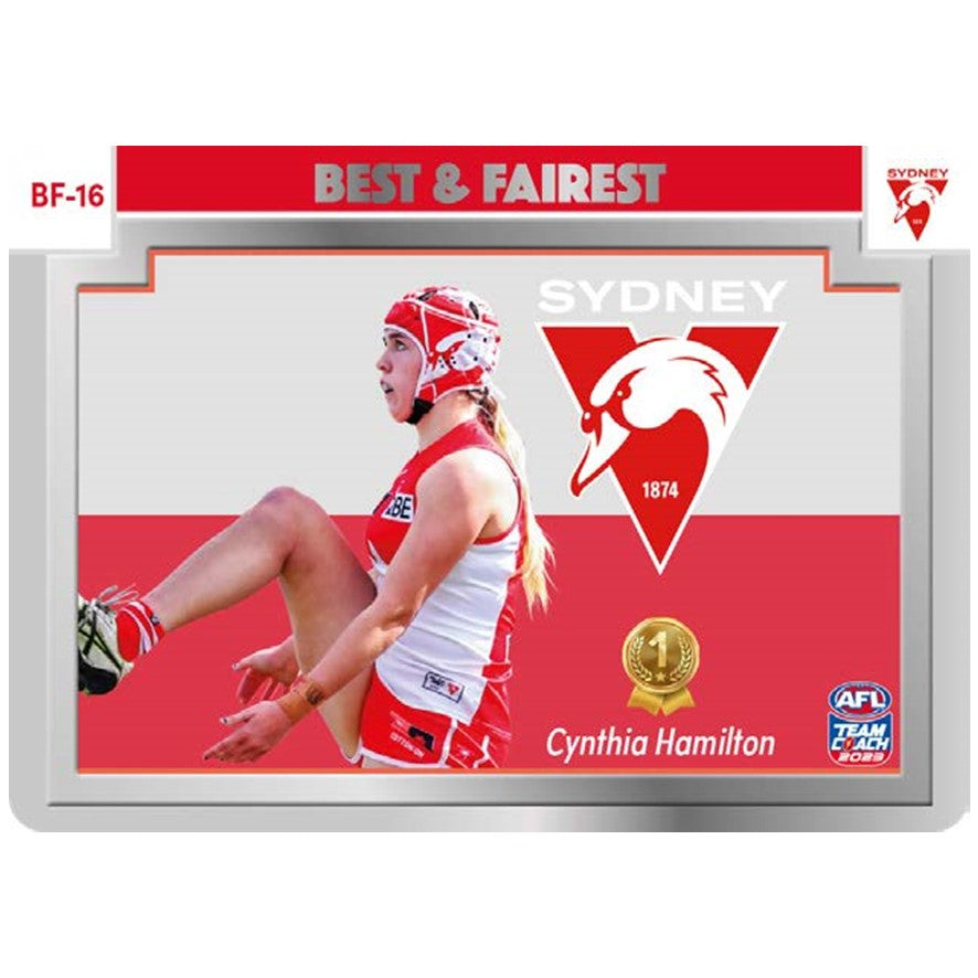 2023 Teamcoach AFLW - Best & Fairest Cards - Cards BF-01 to BF-18 - Pick Your Card