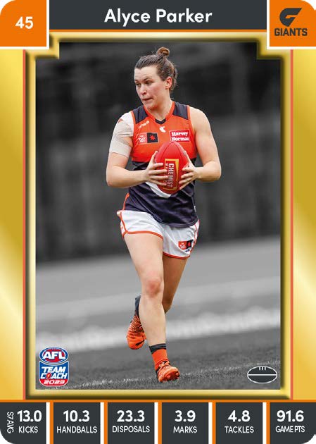 2023 Teamcoach AFLW GOLD Parallel Cards -  Cards 1 to 90 - Pick Your Card
