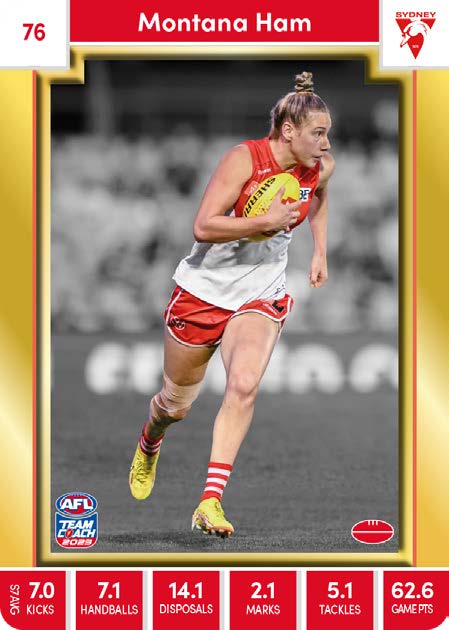 2023 Teamcoach AFLW GOLD Parallel Cards -  Cards 1 to 90 - Pick Your Card