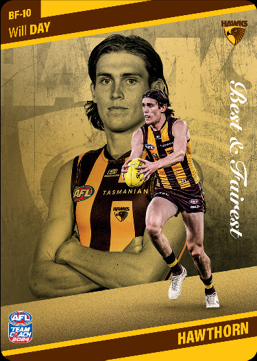 Will Day, BF-10, GOLD Best & Fairest, 2024 Teamcoach AFL