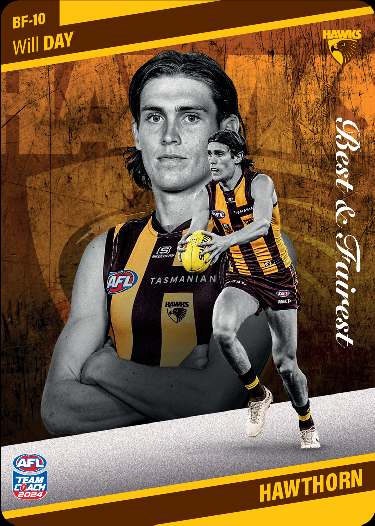 Will Day, BF-10, Best & Fairest, 2024 Teamcoach AFL — Ja Ja's Collectables