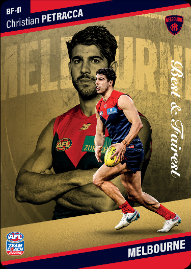 Christian Petracca, BF-11, GOLD Best & Fairest, 2024 Teamcoach AFL