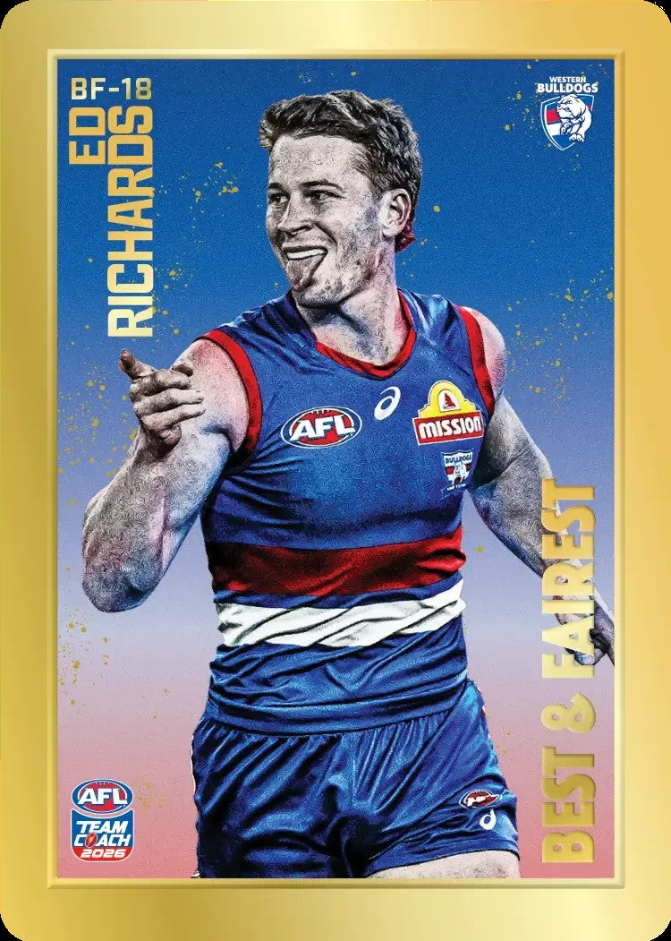 2026 Teamcoach AFL GOLD Best & Fairest Cards - Cards BF-01 to BF-18 - Pick Your Card