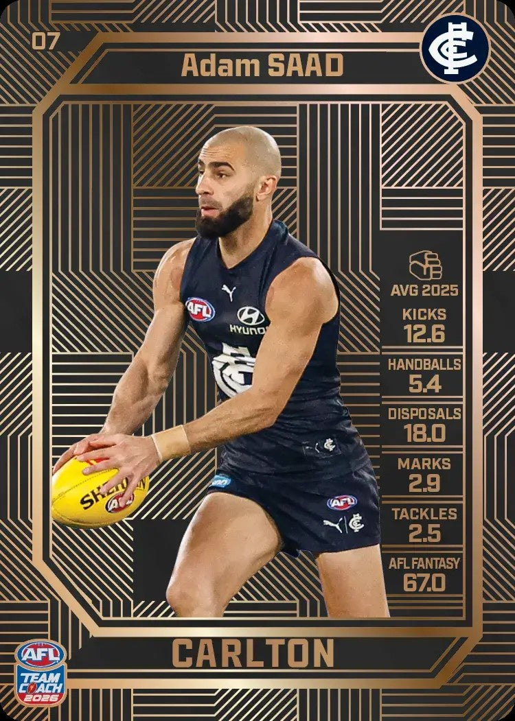 Adam Saad, #07, Bronze, 2026 Teamcoach AFL
