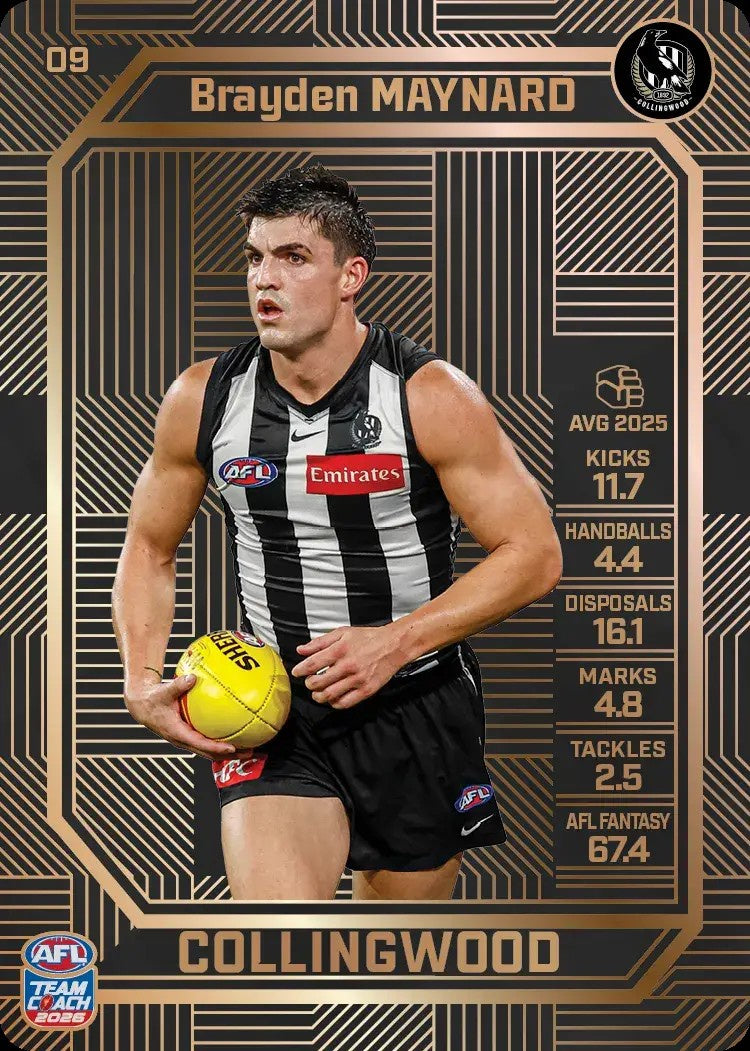 Brayden Maynard, #09, Bronze, 2026 Teamcoach AFL