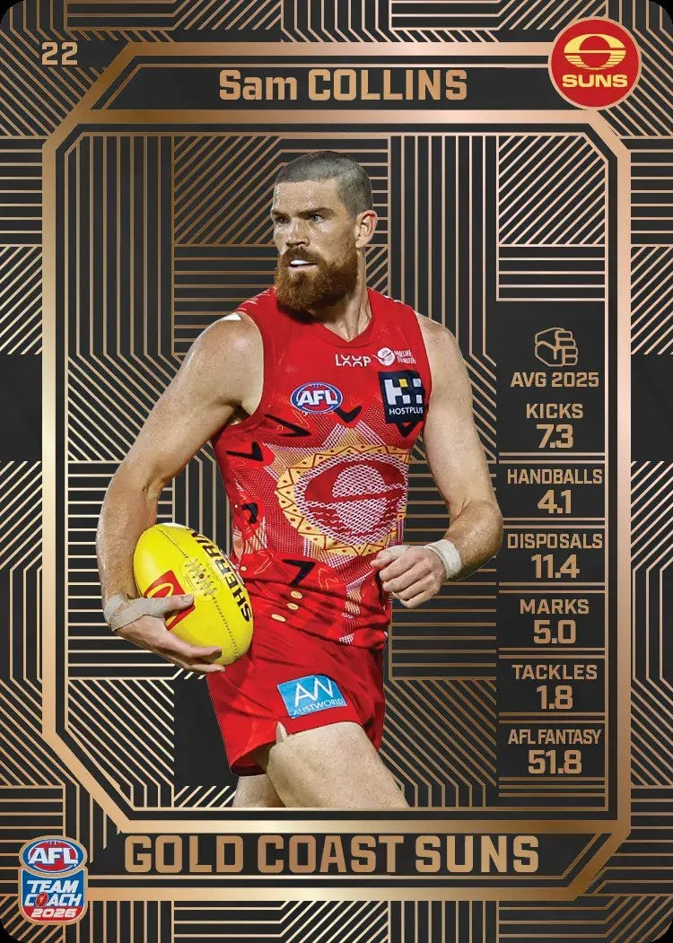 Sam Collins, #22, Bronze, 2026 Teamcoach AFL