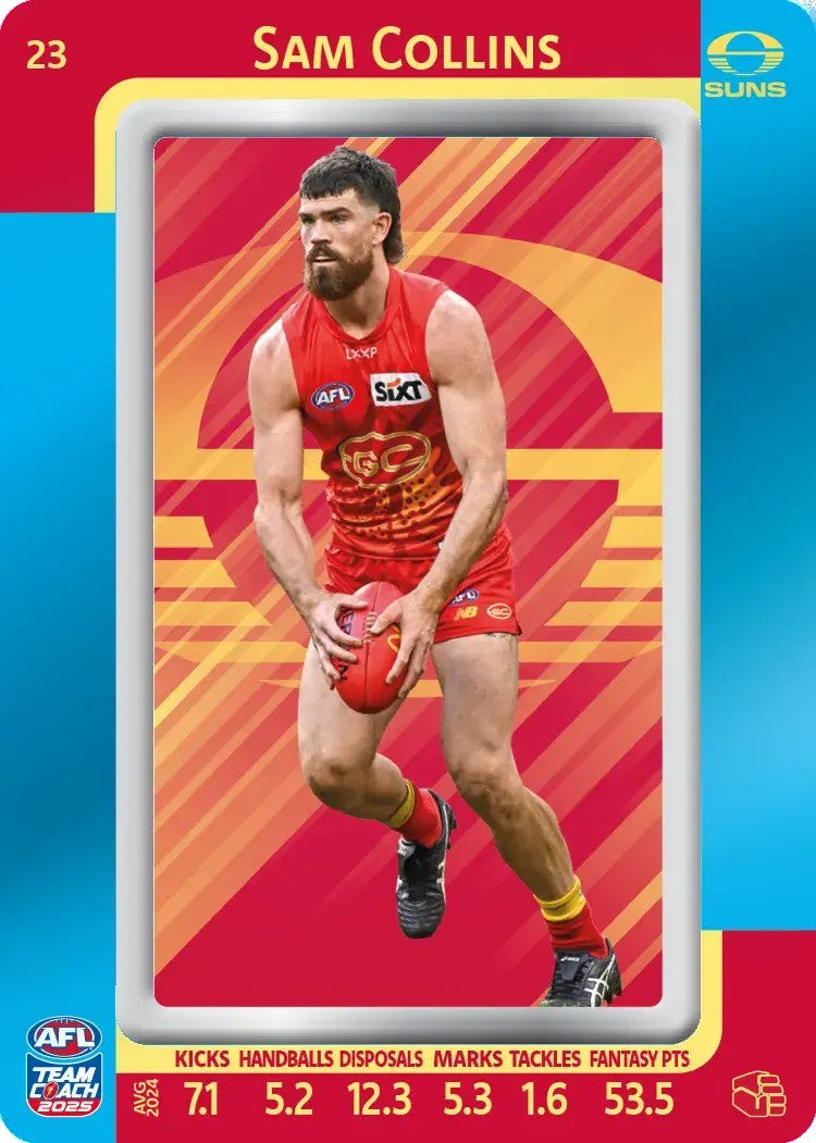 Sam Collins, #23, Blue Parallel, 2025 Teamcoach AFL