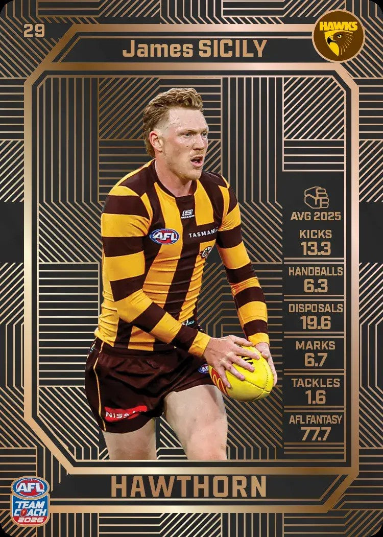 James Sicily, #29, Bronze, 2026 Teamcoach AFL