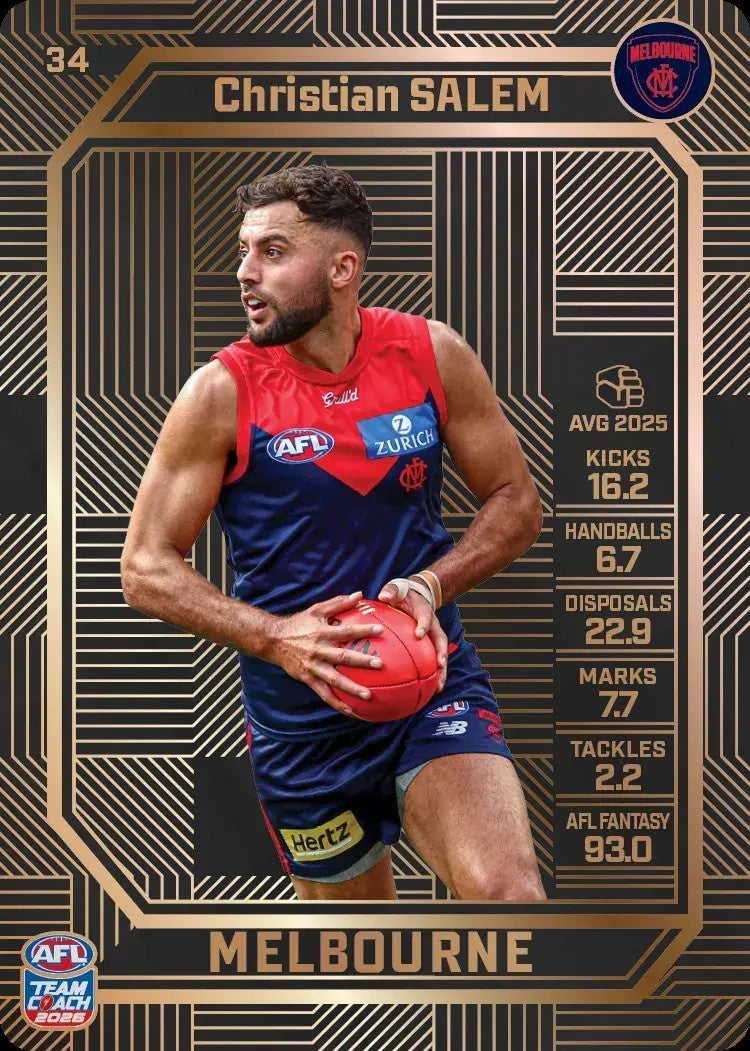 Christian Salem, #34, Bronze, 2026 Teamcoach AFL
