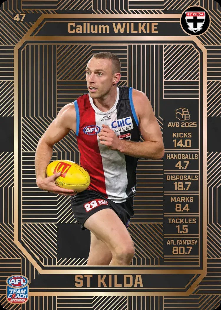 Callum Wilkie, #47, Bronze, 2026 Teamcoach AFL
