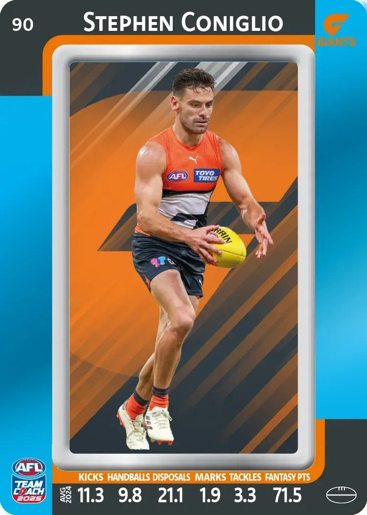 Stephen Coniglio, #90, Blue Parallel, 2025 Teamcoach AFL