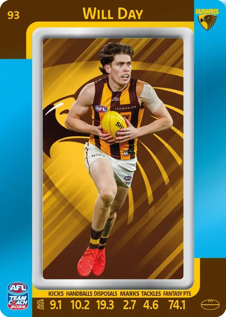 Will Day, #93, Blue Parallel, 2025 Teamcoach AFL