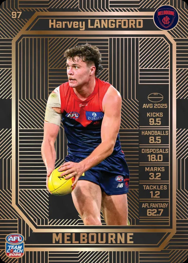 Harvey Langford, #97, Bronze, 2026 Teamcoach AFL