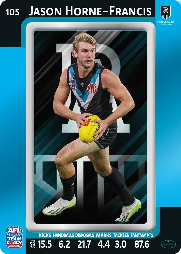 Jason Horne-Francis, #105, Blue Parallel, 2025 Teamcoach AFL