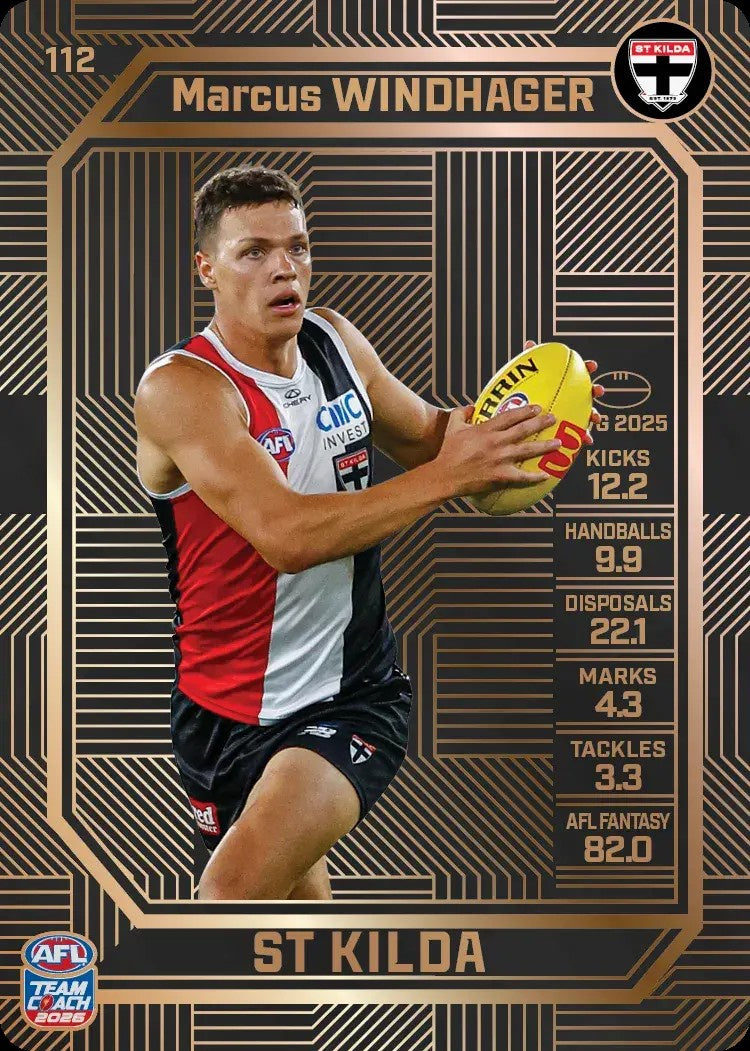 Marcus Windhager, #112, Bronze, 2026 Teamcoach AFL
