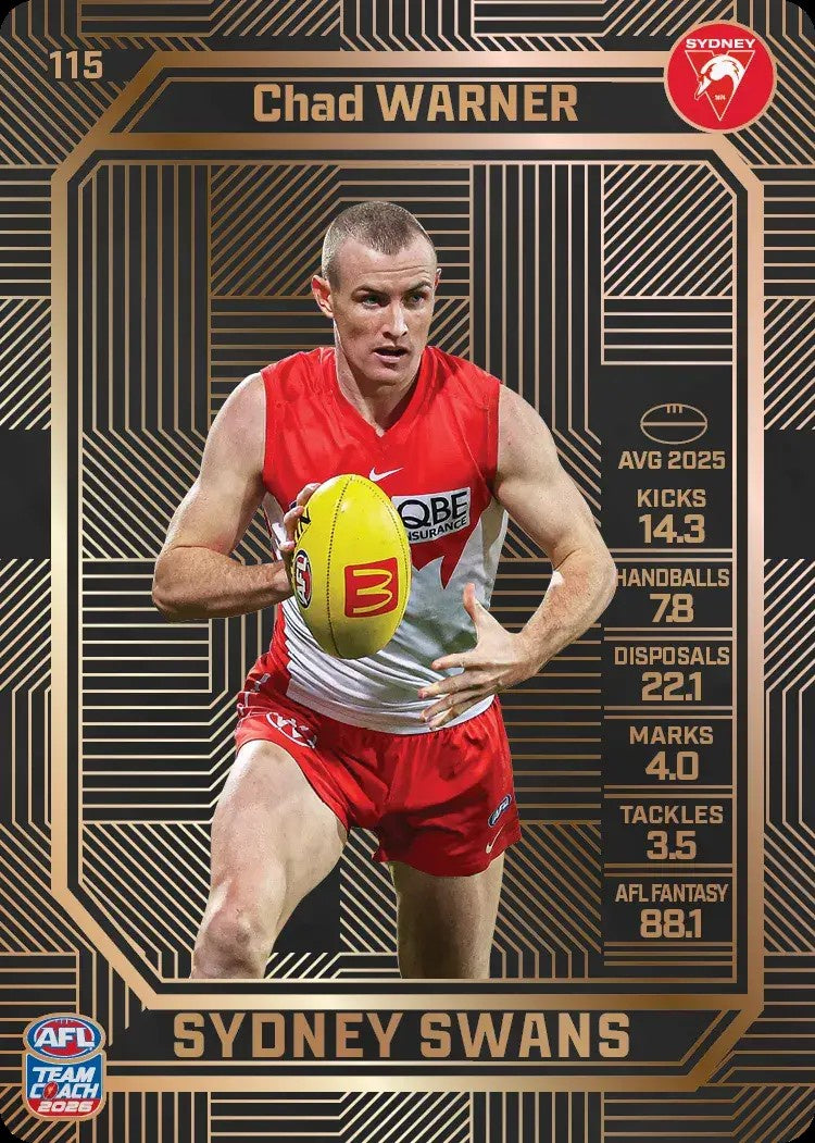 Chad Warner, #115, Bronze, 2026 Teamcoach AFL