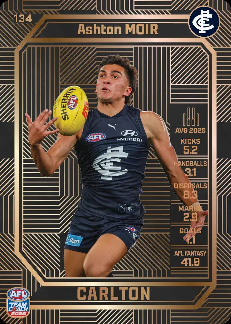 Ashton Moir, #134, Bronze, 2026 Teamcoach AFL