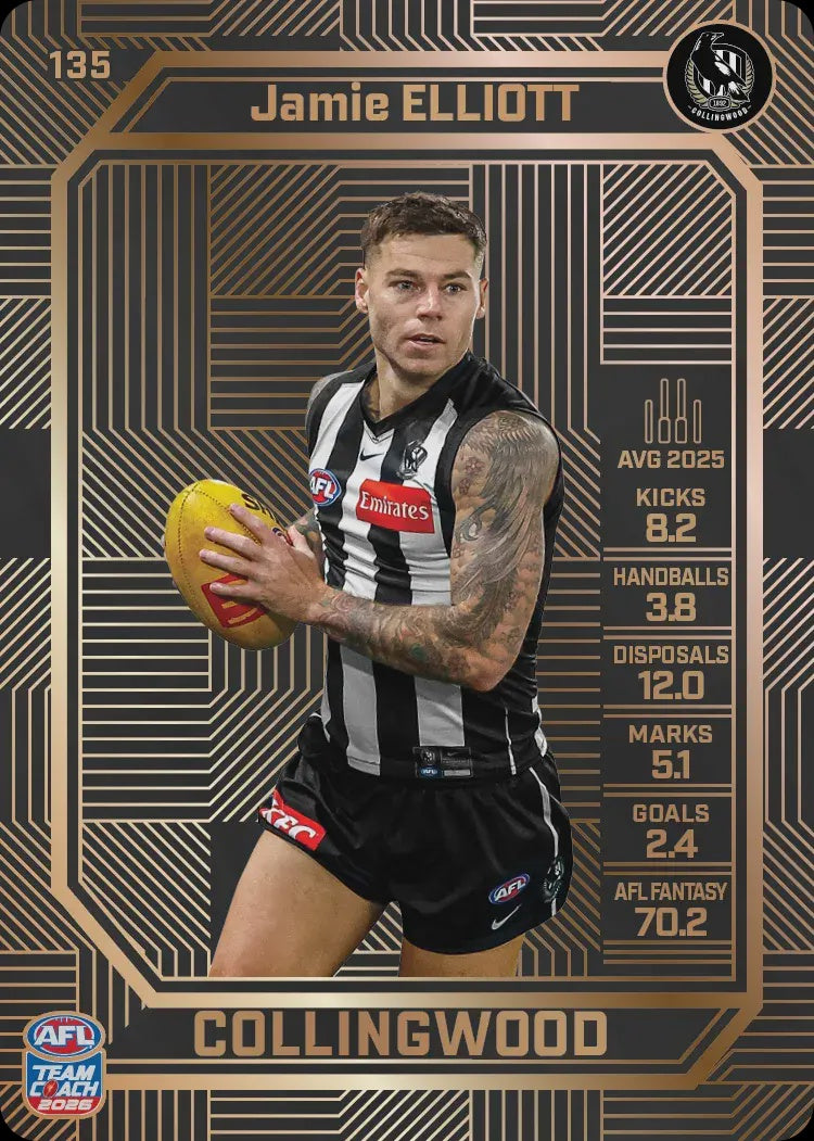 Jamie Elliott, #119, Bronze, 2026 Teamcoach AFL
