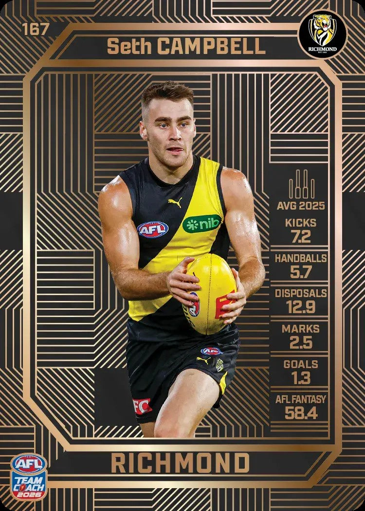 Seth Campbell, #167, Bronze, 2026 Teamcoach AFL