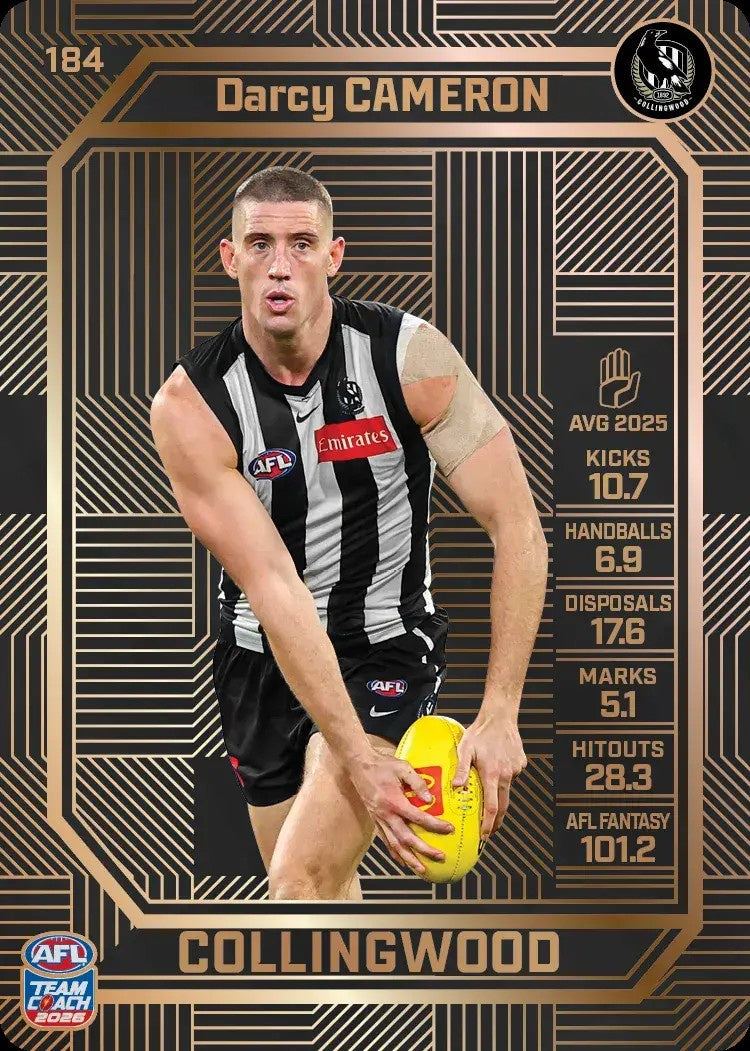Darcy Cameron, #184, Bronze, 2026 Teamcoach AFL