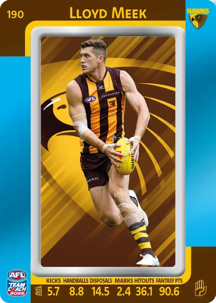 Lloyd Meek, #190, Blue Parallel, 2025 Teamcoach AFL