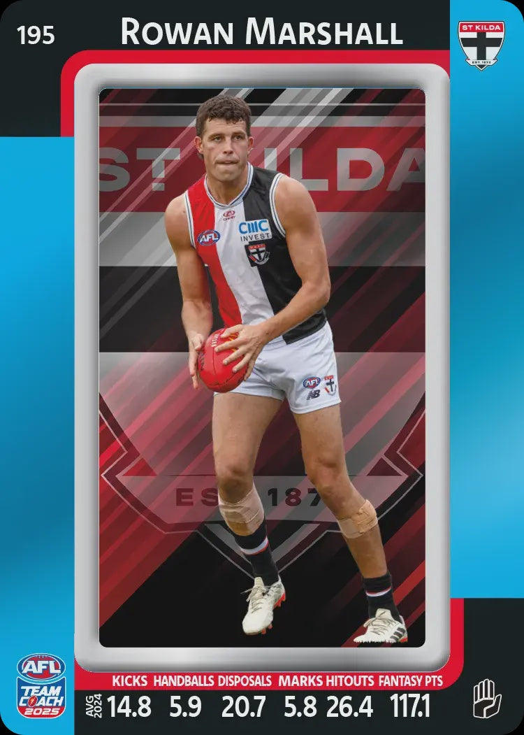 Rowan Marshall, #195, Blue Parallel, 2025 Teamcoach AFL