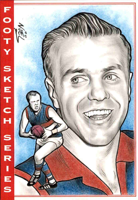 Ted Whitten, Portrait Footy Sketch Series, 1 of 1, by Noel Bruzzese