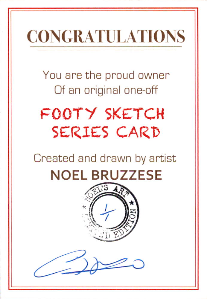 Ted Whitten, B&W Footy Sketch Series, 1 of 1, by Noel Bruzzese