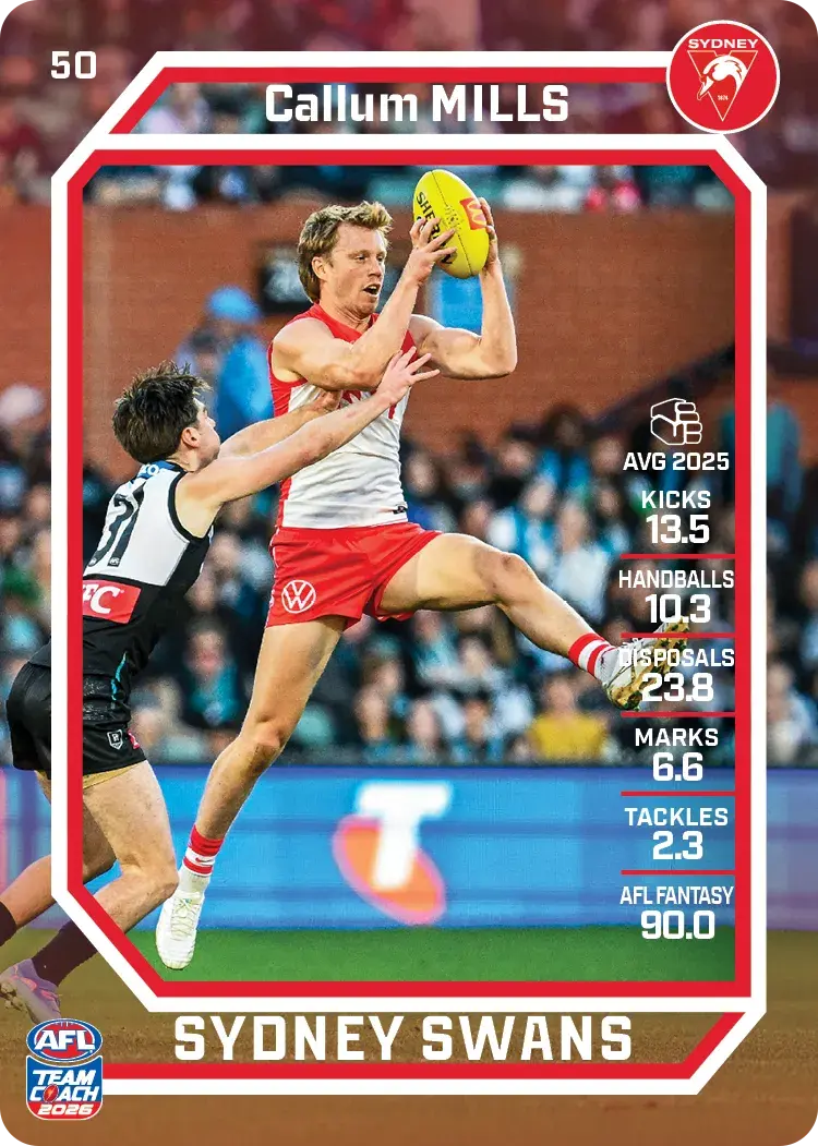 2026 Teamcoach AFL Common Cards - Cards 1 to 100 - Pick Your Card