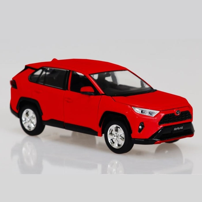 Red Toyota Rav 4 with Lights & Sounds, 1:24 Scale Diecast Car