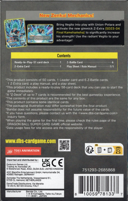 Dragon Ball Super Card Game Final Radiance Zenkai Series Starter Deck (SD23)