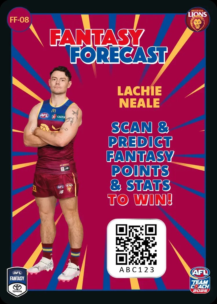 2025 Teamcoach AFL Fantasy Forecast - Cards 1 to 90 - Pick Your Card