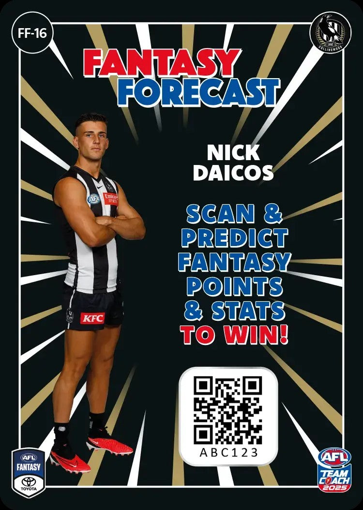 2025 Teamcoach AFL Fantasy Forecast - Cards 1 to 90 - Pick Your Card