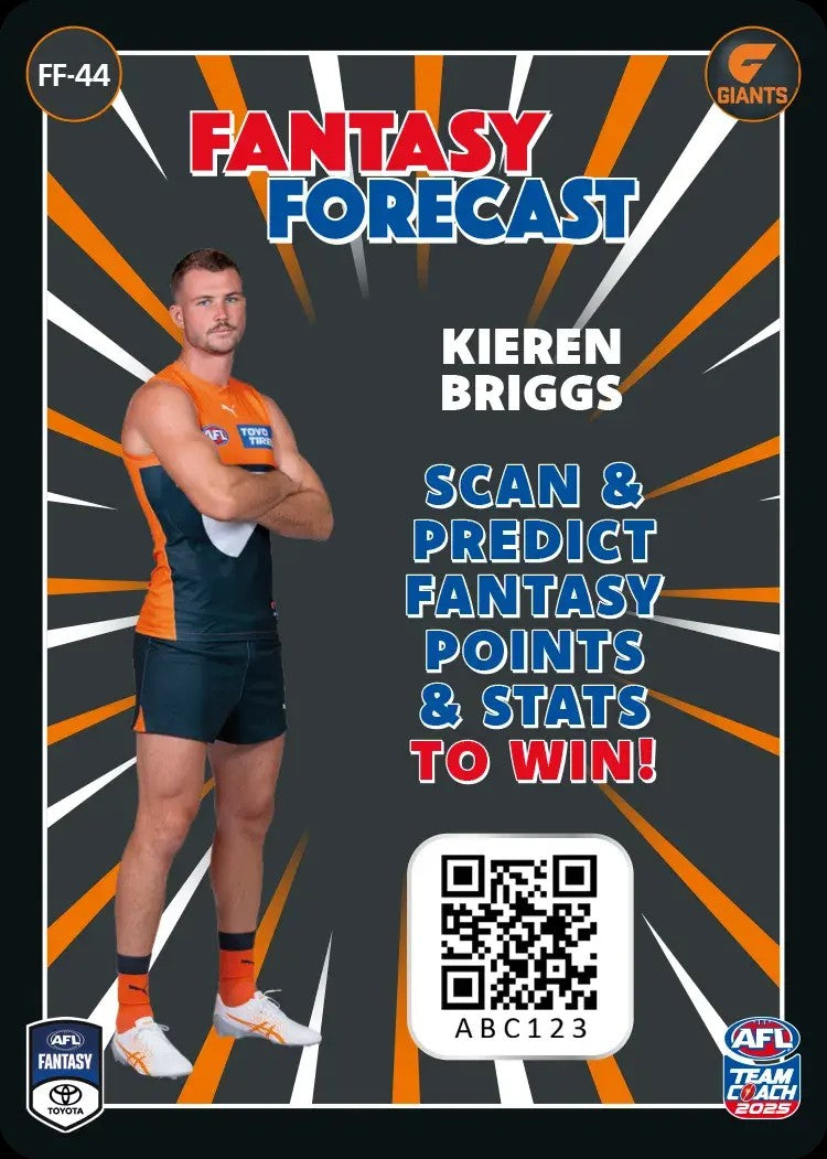 2025 Teamcoach AFL Fantasy Forecast - Cards 1 to 90 - Pick Your Card