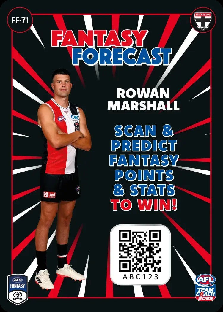 2025 Teamcoach AFL Fantasy Forecast - Cards 1 to 90 - Pick Your Card