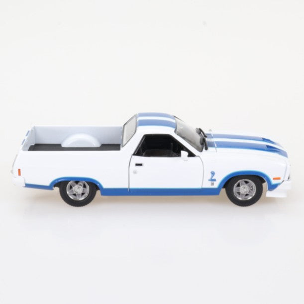 White w/Blue Ford XC Cobra Ute, 1:32 Scale Diecast Car